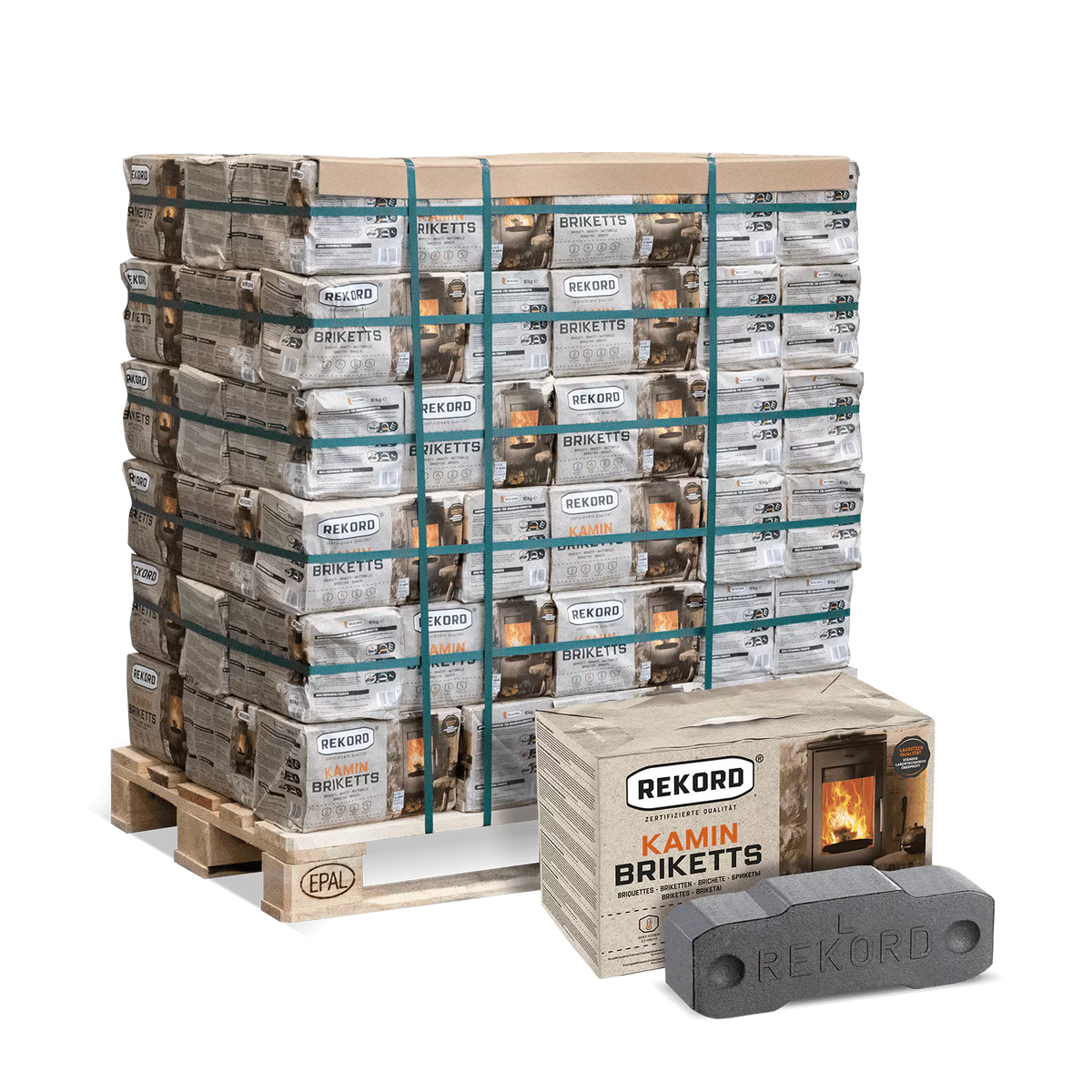 Braunkohle-Briketts 90 x 10 kg – REKORD®