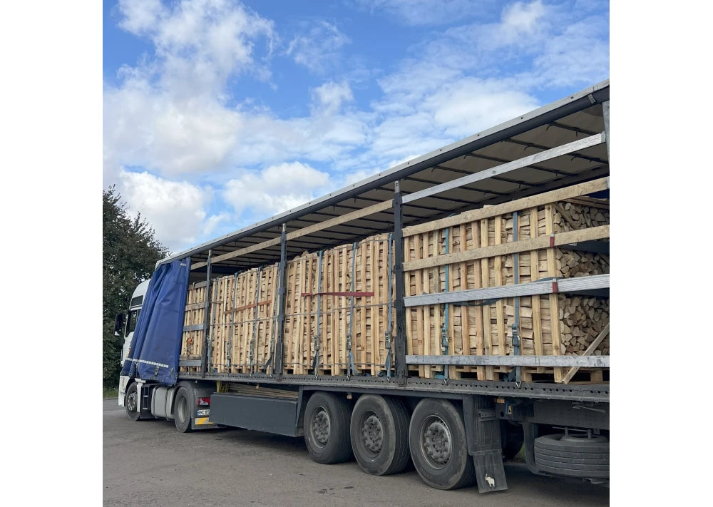 LKW Brennholz Hainbuche Buche 22 Paletten ( 44 RM ) 25-33cm
