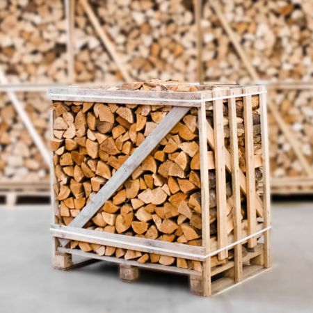 Halbe palette kammergetrocknetes gespalten Erle Brennholz 25cm